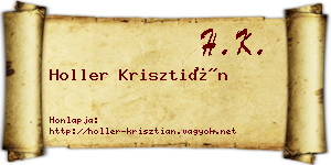 Holler Krisztián névjegykártya